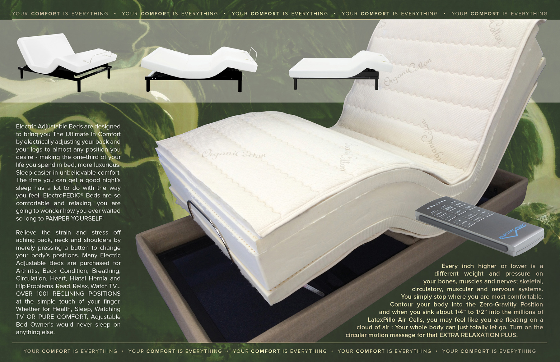 LA organic natural adjustable beds