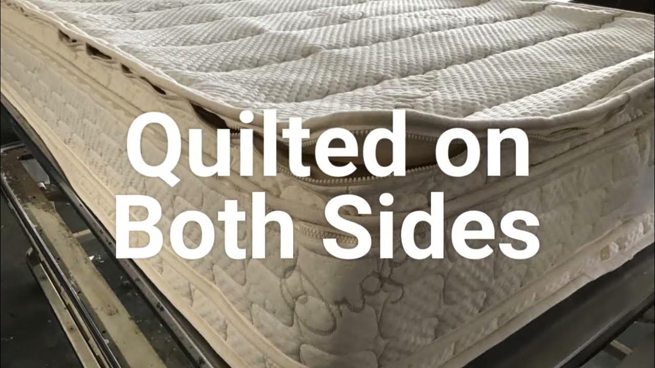 Reversible latex mattress quilted on both sides